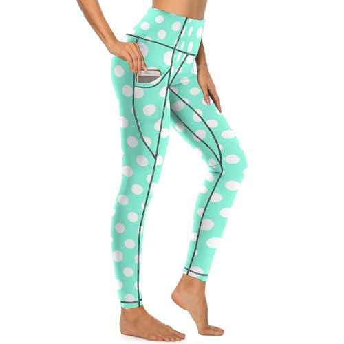 Legging d'entraînement femme gainant à poches | Pantalon de yoga turquoise