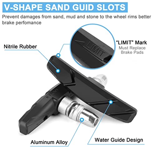 image for GPMTER 2 Pairs Bike Brakes Pads Set, 70mm for Cruiser MTB Mountain Bic