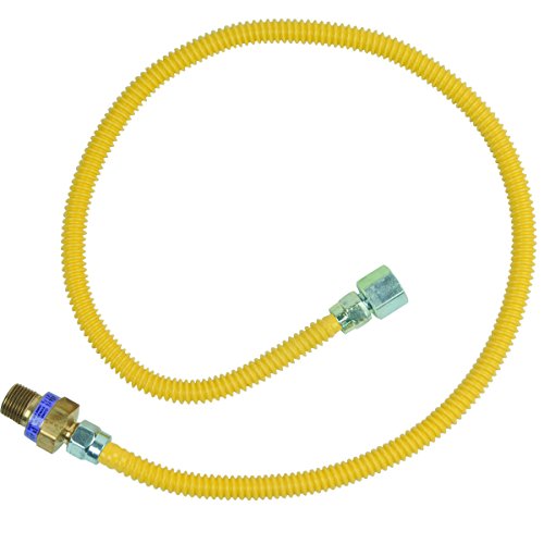 BrassCraft CSSL115E-36 P 3/8-Inch Female Flare EFV x 1/2-Inch FIP x 36-Inch Safety+PLUS Gas Connector, 3/8-Inch OD 33,400 BTU