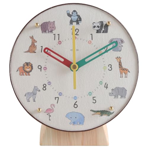 Accent+ コドモのシュミシリーズ 掛け置き時計(電波) φ20cm prsm0207zoo (動物園)