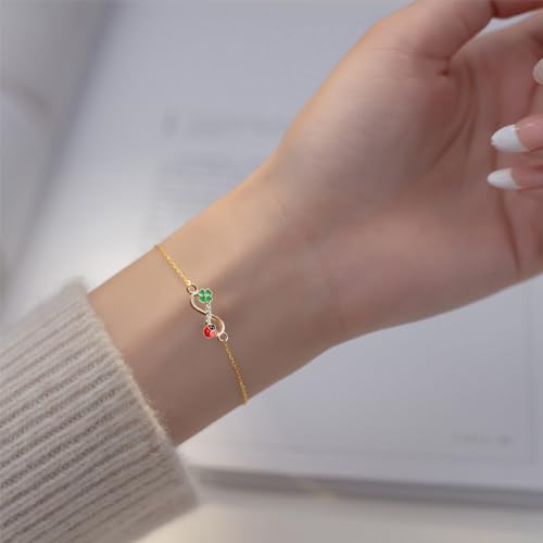 Niuhong CHARM 32Pcs Four Leaf Clover Ladybird Jewellery Connectors DIY Crafts Pendant, Green, Bitte beachten Sie die größentabelle - Image 4