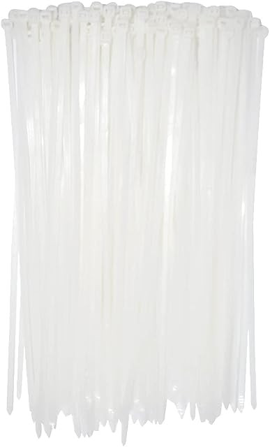Multi-Purpose Cable Zip Ties, EMTSEB White Heavy Duty UV Resistant Self Locking Fasten Wrap Nylon Cable Ties, Outdoor Indoor Purpose  (150mm x 3.6mm, 200 Pack)