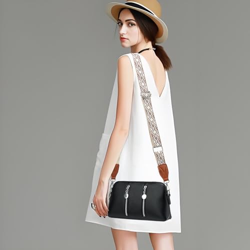 Image of Purse Strap,1.5 inch Leather End Shoulder Strap Adjustable Replacement,Retro Multi-Pattern Crossbody Bag Straps