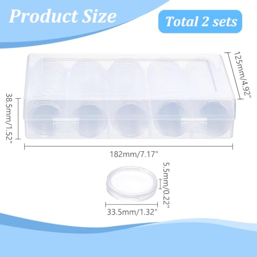 Caja organizadora transparente para monedas 200 piezas miniatura 2