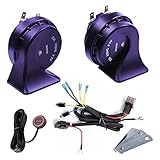 Car Horn Truck Horns 12V,BANHAO Train Horn Waterproof High Low Dual Tone Universal Fit Super Loud Electric Snail Horns Kit for all 12V vehicles, RVs, pickups and off-road cars (with button)