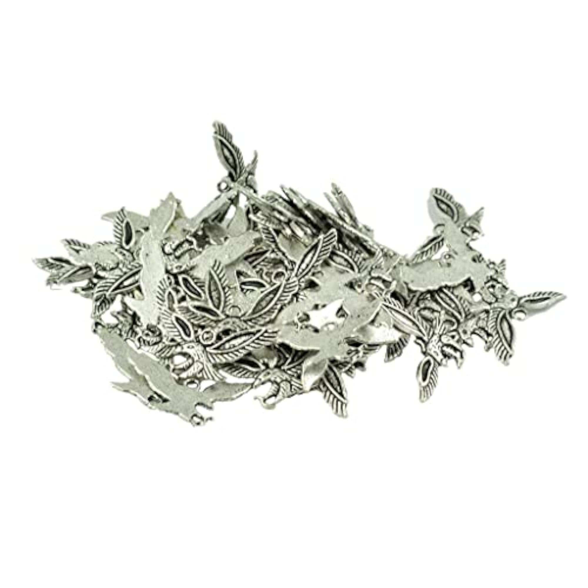 50 Pieces Tibetan Silver Hawk Eagle Bird Charms for DIY