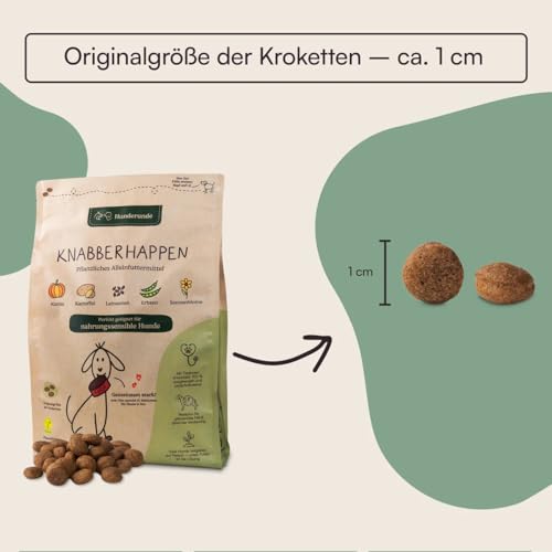 Hunderunde – Trockenfutter für Hunde 2x4kg – Knabberhappen Alleinfutter I vollwertig & pflanzlich I Kann die Verdauung & Fellglanz unterstützen I Insektenprotein Kichererbse Flohsamen Süßkartoffel