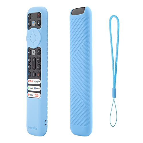 Image of Silicone Remote Cover Case Pouch Sleeve Compatible for TCL iFFALCON Smart LED TV Remote Cover with Loop (Blue)