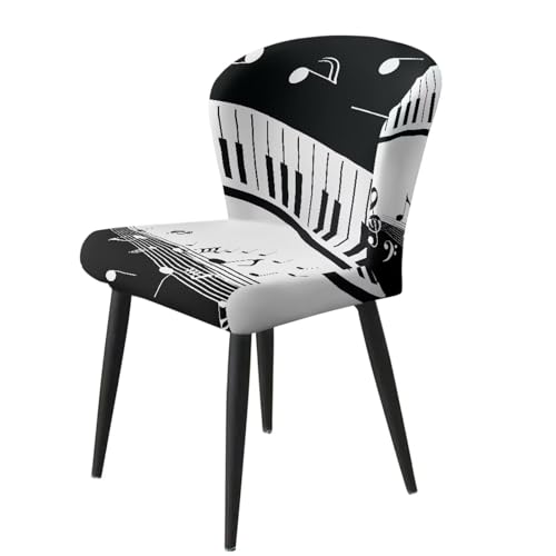 Image of Piano Music Bar Stool Covers with Backs Cushion Slipcover for Counter Set of 2 Waterproof Height Mid Low Back Chair Protector Easy to Install