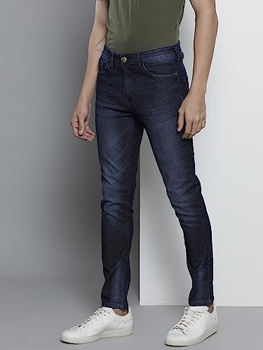 Image of The Indian Garage Co Men Slim Fit Solid Mid-Rise Stretchable Jeans