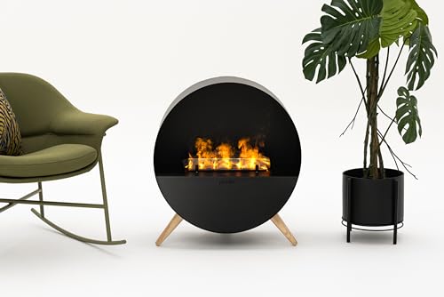 Planika Misty Moderner, freistehender elektrischer Wasserdampf-Kamin mit LED Optimyst - Technologie - Echter Flammeneffekt, ideal für das Wohnzimmer