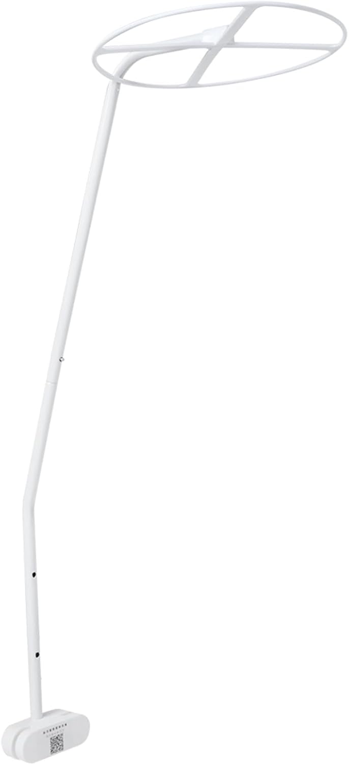 Adjustable Clip On Crib Canopy Holder, 0.9m/2.95ft Baby Net Support Rack for Crib Cot Bed, Easy Install Mosquito Net Stand for Nursery, Universal Crib Conversion Accessories (White)