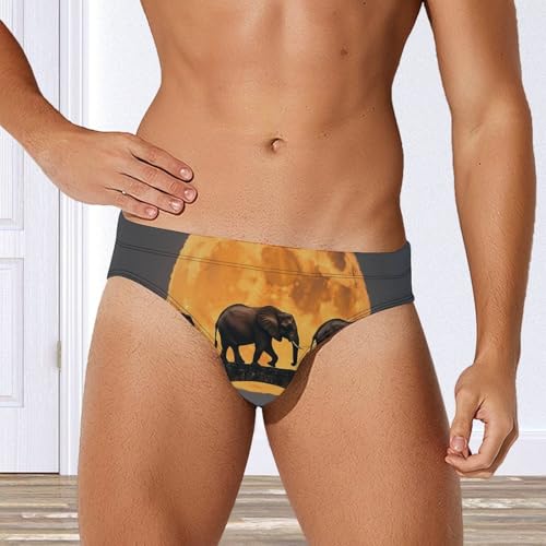 Elephants Walking Under The Moon Men's Swimsuit Bikini Briefs Swim Underwear Stretchy Swimwear2