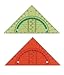 Produktbild 2 biegsame Geo-Dreiecke / Geometriedreieck / abheftbar / Farbe: je 1x rot + gelb