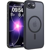 TOCOL Magnetic for iPhone 17e Case 6.1-Inch, Compatible with MagSafe, Built-in Magnets, Drop Protection Shockproof Slim Translucent Matte Phone Case for iPhone 17 e (Black)