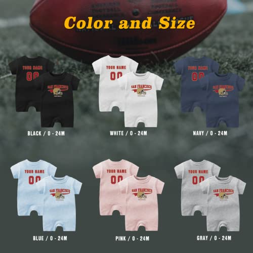 Custom Baby Bodysuit Football Graphic Jersey Personalized with Name and Number2