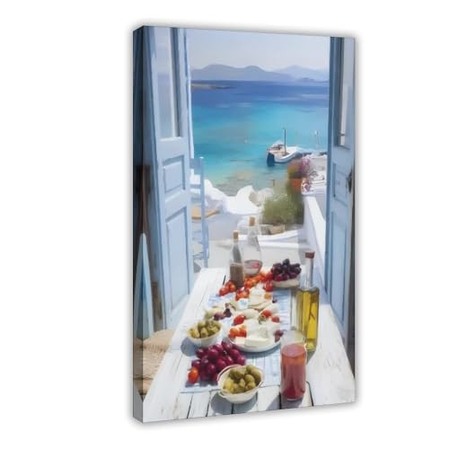 Décoration de cuisine méditerranéen toile 40x61cm pour un salon chaleureux