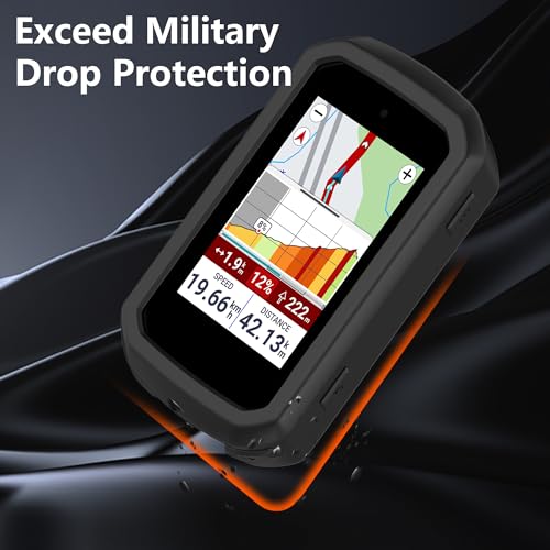 CAUHENYEE Hülle für Garmin Edge 550/850 Case, mit 2 Displayschutzfolien aus Gehärtetem Glas, GPS Fahrradcomputer Bildschirmschutz Zubehör (Schwarz)