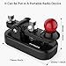 Mini Morse Radio Key CW HAM Send Telegram Double Paddle Morse Code Key with Aluminum Alloy Body Base Black(S)