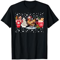Camisa de Pollo con Luces navideñas y café con Leche Camiseta