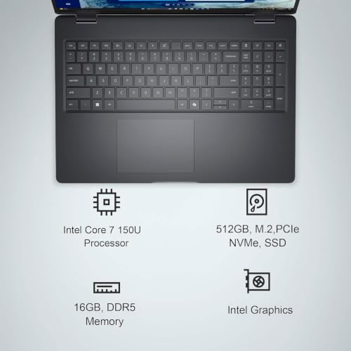 Image of Dell Pro 16 PC16250 (Next Gen Latitude 3550) Business Laptop (16 inch FHD+ Touchscreen, Intel Core 7 150U (> Ultra 7 165U), 16GB DDR5, 512GB SSD), 1080P IR Webcam, Thunderbolt 4, Backlit, Win 11 Pro