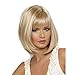 Produktbild Goldenes Bobo kurzes glattes Haar, 30 cm, natürliches Haar, Hochtemperaturseide aus chemischen Fasern, Perücke, die von Frauen für den täglichen Gebrauch und zum Feiern verwendet wird