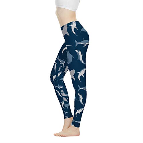 Uniceu Womens Cartoon Sharks Sea Animal Leggings Comfortable Novelty Active Yoga Workout Hight Waisted Pants,Xs-3Xl #TOP9