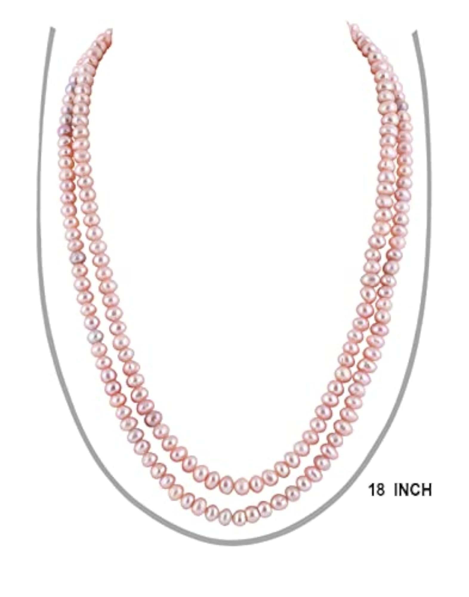 Natural Fresh Water Dark Peach Colour Hyderabadi Pearl Necklace