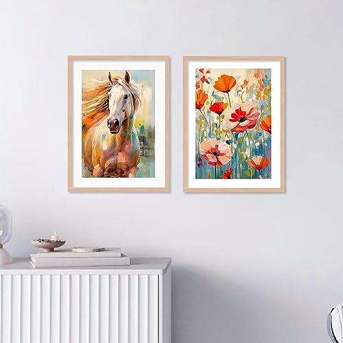 Image of kotart Aesthetic Wall Decor Paintings with Frame for Home Decoration - Painting for Living Room Bedroom Office - Framed Painting for Wall Decoration - Pack of 4 (Art 2, Big (13x17 or 13x13 inch))