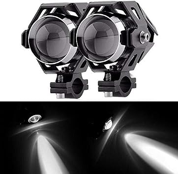 YIBO U5 High Brightness Aluminum LED Motorcycle Headlight Universal LED Fog Lamp LED Motorcycle Light Motorcycle Light LED Headlight 12V80V 125W Projector Bullet Type Black 2-Piece Set
