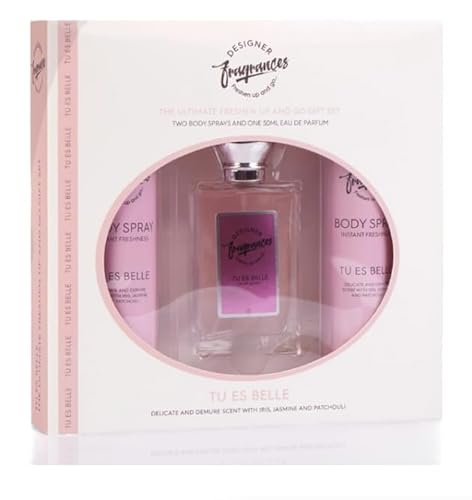 Designer Fragrances EDP Gift Set, Collection of Premium Eau De Parfum (Tu Es Belle)
