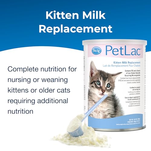 Image of Pet-Ag PetLac Powder for Kittens - 10.5 oz, Kitten Milk Replacement Powder for Kittens Newborn to Six Weeks Old - Easy to Digest
