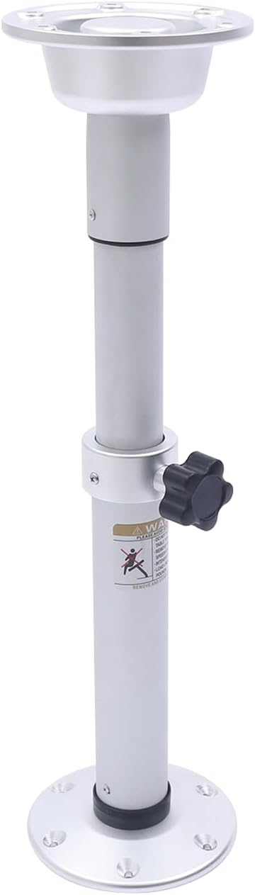 Table Pedestal Stand, Adjustable Table Pedestal Stand Leg and Base, 19.68 28.26 Inch Aluminum Alloy Detachable Table Base for RV Yacht Sailboat Motorhome Marine Boat Caravan Silver