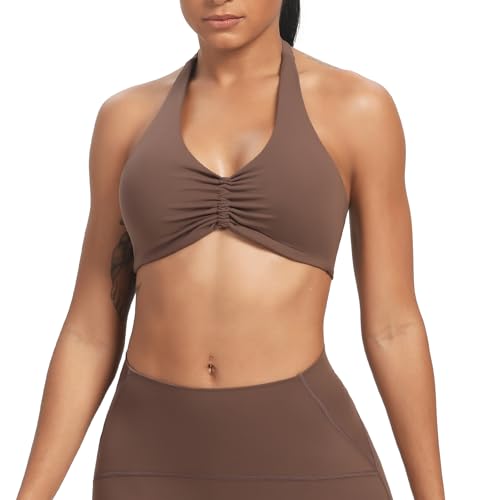 Image of Aoxjox Taylor Scrunch Halter Sports Bra
