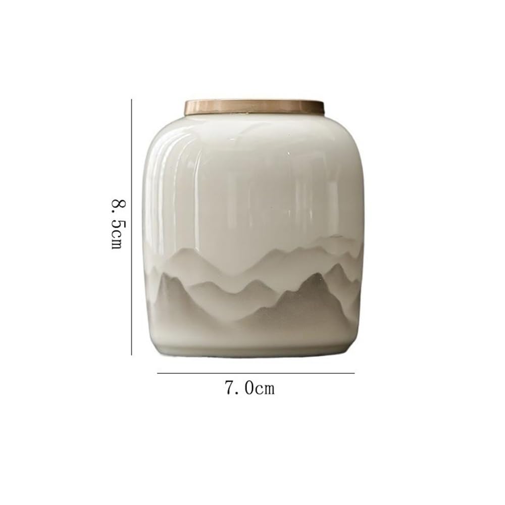 HLTYGWX Ceramiczny mały pojemnik z puszki na herbatę z zamkniętą pokrywką Słoik do przechowywania w gospodarstwie domowym na kawę, orzechy, zioła, przyprawy, cukier