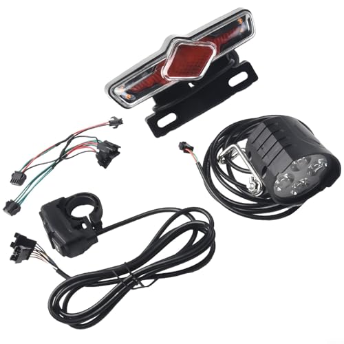 UrbanHui Phare électrique LED pour vélo avec lampe avant et feu arrière DK336 Interrupteur et câble pour modèles de vélo électrique 36 V 60 V