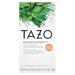 TAZO Refresh Mint Herbal Tea Bags - 20 Count (Pack of 1), Caffeine Free, Peppermint & Spearmint, Relaxation, Refreshment, Soothing, Natural