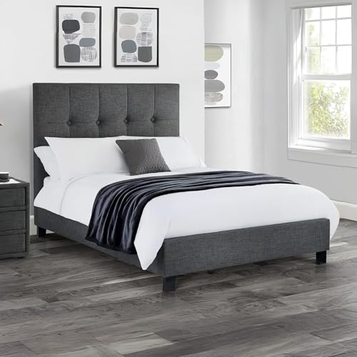 Julian Bowen Slate Linen Fabric Sorrento Bed, King Size