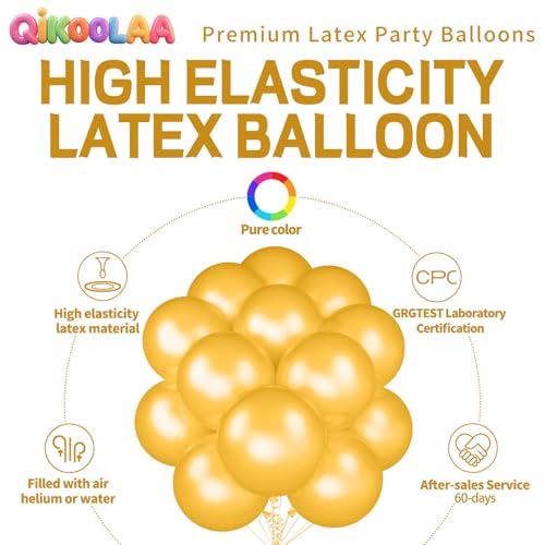 Image of 32Pcs Pearl Gold Big Balloons 18 Inch, Gold Round Large Latex Party Balloons for Birthday Wedding Decorations.