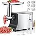 CFITANK Fleischwolf Elektrisch, 3-in-1 Elektrischer Fleischwolf mit 3 Edelstahl-Spiralen, [2800W Max] Meat Grinder mit 3 Klingen, Kubbe-Kit, Wurstfüller für den Hausgebrauch