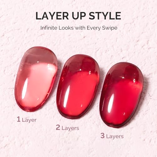 Image of MelodySusie Jeweliver Gel Nail Polish, 0.5Fl.oz Gel Polish Glassy Red Color Soak Off UV LED Light Cure Gift for Women Manicure Nail Art DIY at Home B6802