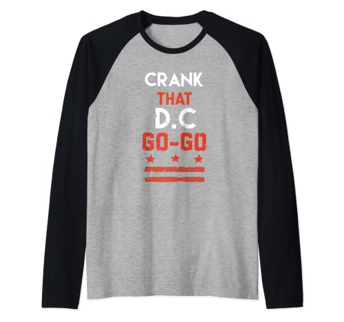 Regalo de diseño vintage Washington D.C Crank That Go-Go Music. Camiseta Manga Raglan