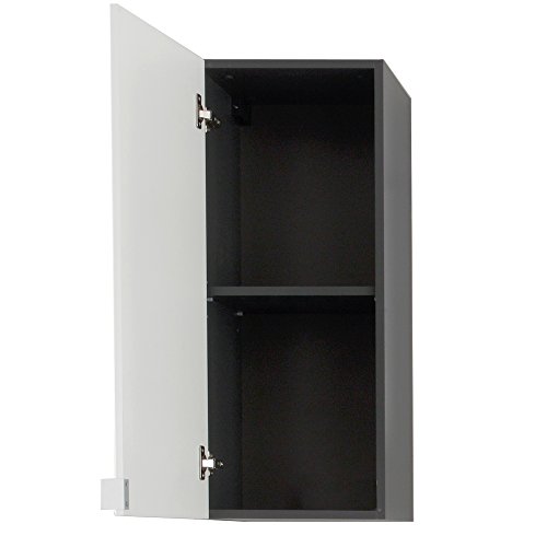 Furnline Beach High Gloss Bathroom Wall Mounted Cupboard, Grey Furnline Beach High Gloss Bathroom Wall Mounted Cupboard, Grey