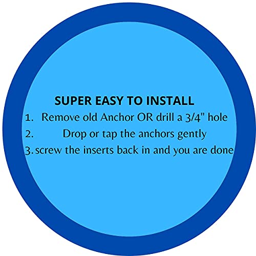 10 Pack Brass Pool Cover Anchors for Concrete & Pavers Universal Size Fits 3/4" Hole Ideal