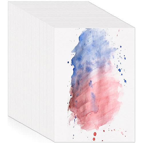 Image of 120 Sheets Watercolor Paper Bulk, 140 lb /300 GSM White Cold Press Paper Water Color Paper for Kids Child Students Adults Artists Drawing Gift Cards(4 x 6 Inch)