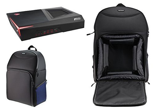 Navitech Portable Rugged Black & Blue Backpack/Rucksack Carry Case Compatible with The MSI