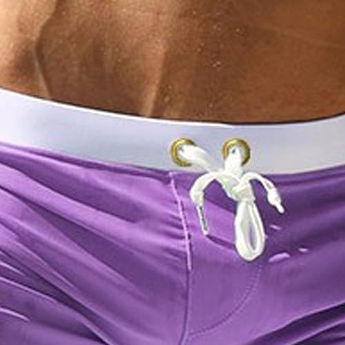 Men's Slim Square Leg Swim Briefs Side Split Quick Drying Beach Swim Trunks Athletic Swimwear Surf Bathing Suit3