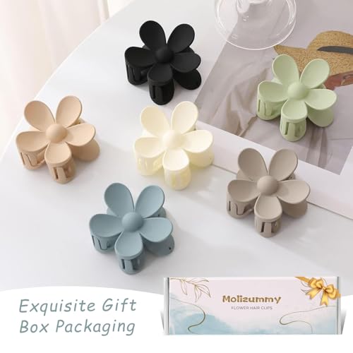 Molizummy Matte Flower Claw Clips 6-Pack — view 4