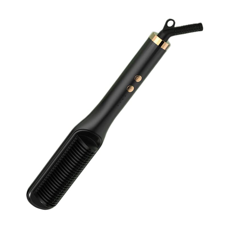 Miniatura 8 de Peine alisador de cabello Termostato inteligente de iones negativos de doble uso para salón de casa Enchufe de EE. UU. 220V (negro)