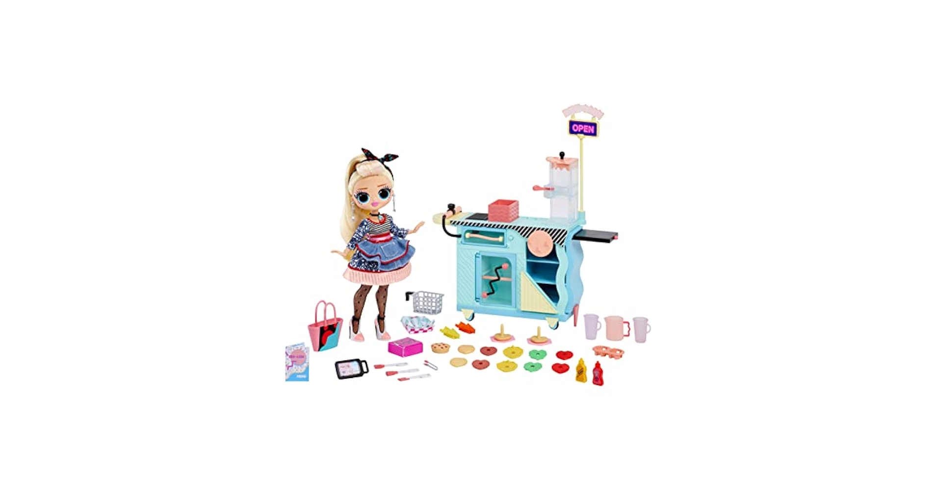 LOL Surprise OMG To-Go  Diner  トゥーゴーダイナー L.O.L. Surprise O.M.G. Diner Playset with Exclusive Doll, 45